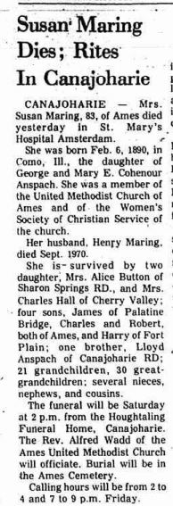 overlijdensbericht susan anspach op 23 nov 2016.